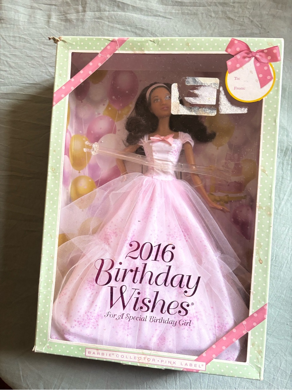 Barbie 2016 Birthday Wishes Pink and Gold Box Art